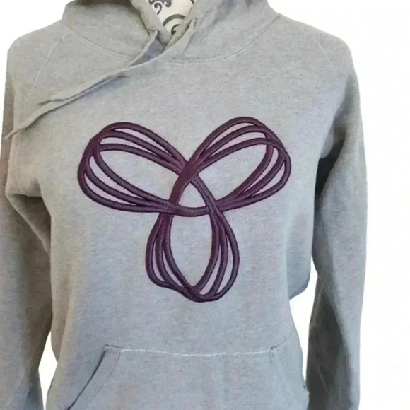 Aritzia  TNA Sweatfleece Baltic Hoodie Grey Purple Sweatshirt Women's size Small - Picture 5 of 13
